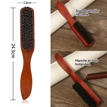 Brosse à barbe en poils de sanglier multifonction brosse à barbe et moustache brosse à cheveux brosse barbe pour cheveux barbe